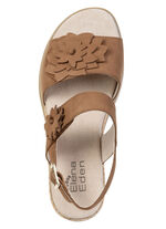 ELENA EDEN, lichte damessandalen, breedte G, met klittenbandsluiting COGNAC