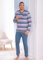 Tweepak pyjama's met V-hals en borstzakje 