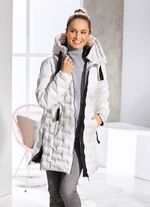 Functionele korte jas met vaste capuchon NATUURLIJK WIT