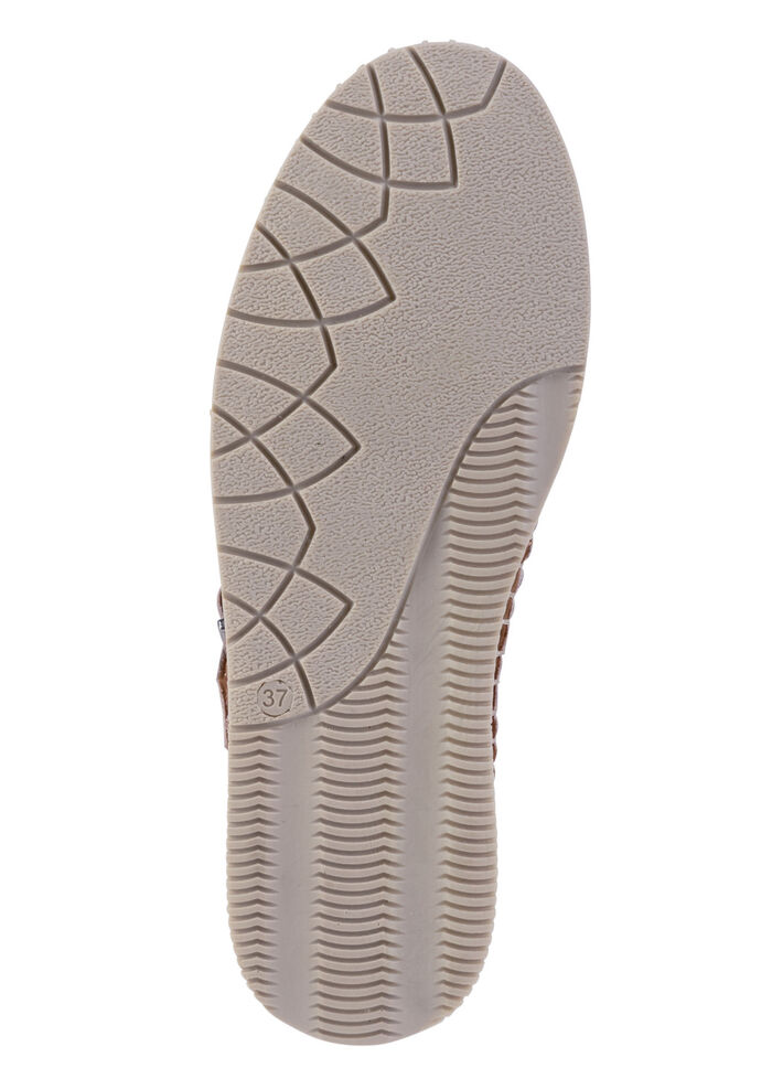 Gemini sandaal van zacht nappaleer met decoratieve perforaties POEDERROZE