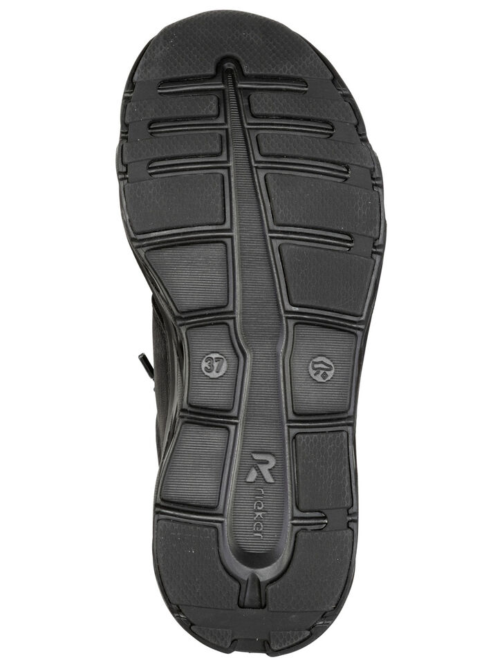 Rieker, sportieve damessneakers, breedte G, met uitneembaar voetbed ZWART