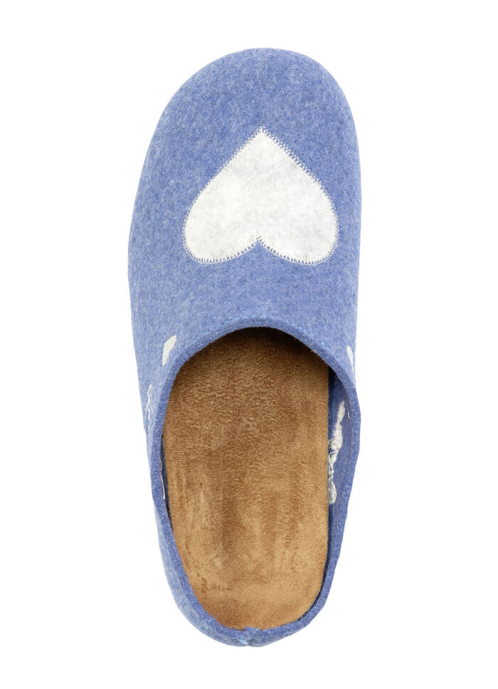 Laurina, klassieke damespantoffels, met uitneembaar voetbed KORNBLAU