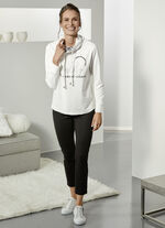 Zwarte broek met elastische tailleband rondom 