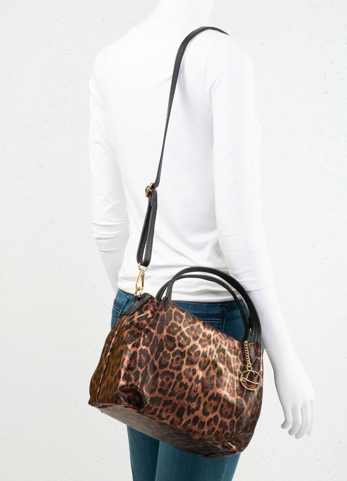 Laurina, tas, dames, met afneembare, verstelbare schouderband ZWART-BRONS