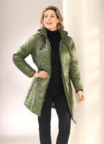 Korte mantel met 2-wegrits KAKI