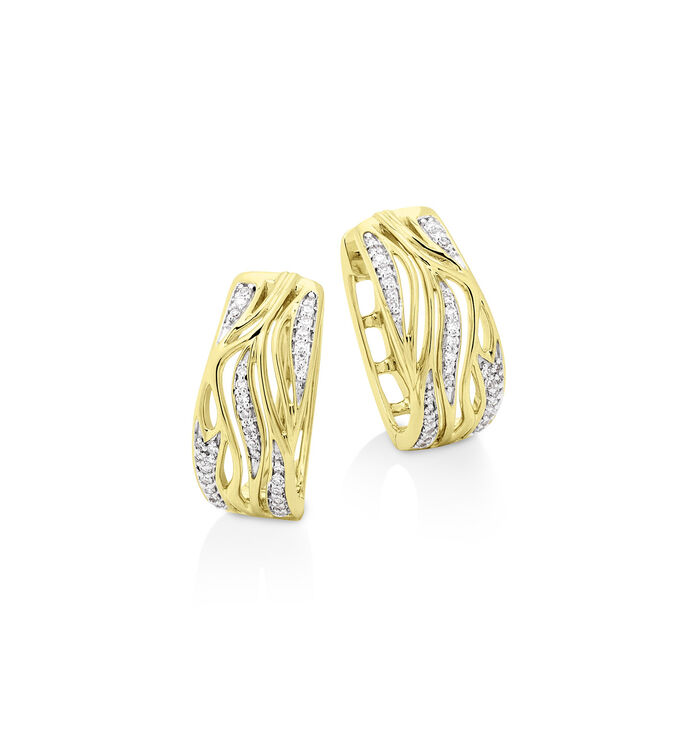 Gouden oorringen met diamanten 