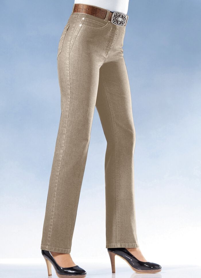 Buikcorrigerende jeans, in 8 kleuren BEIGE