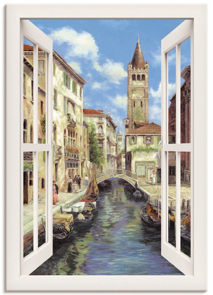 Hoogwaardige canvasprint Veneti&euml; &ndash; met wit raam 