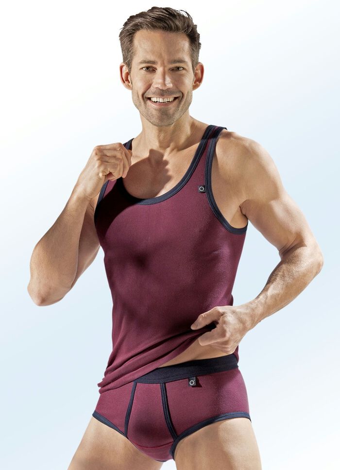 Pfeilring set van drie slips met rand, effen 