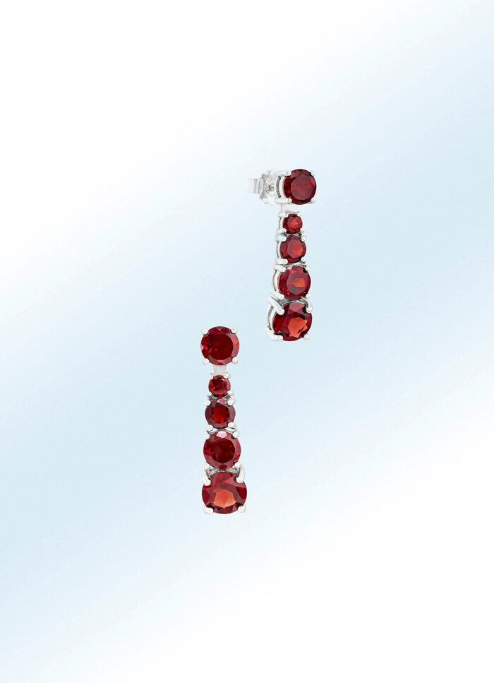 Beweeglijke oorbellen met echte granaat 