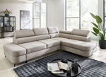 Comfortabele gestoffeerde hoek met functie en bedkast BEIGE