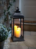 Lantaarn met 3 LED-kaarsen, 70cm 