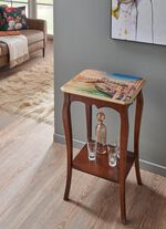 Gedeeltelijk massieve bijzettafel met opdruk "Rialtobrug" OKKERNOOT