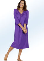 Set van twee nachthemden met gebloemd kant en ruches 