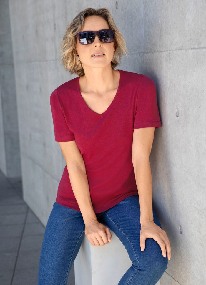 Comfortabel shirt in 10 kleuren WIJNROOD