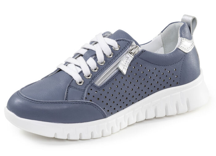 ELENA EDEN, zomerse damessneakers, breedte H, met uitneembaar voetbed JEANS-SILBER