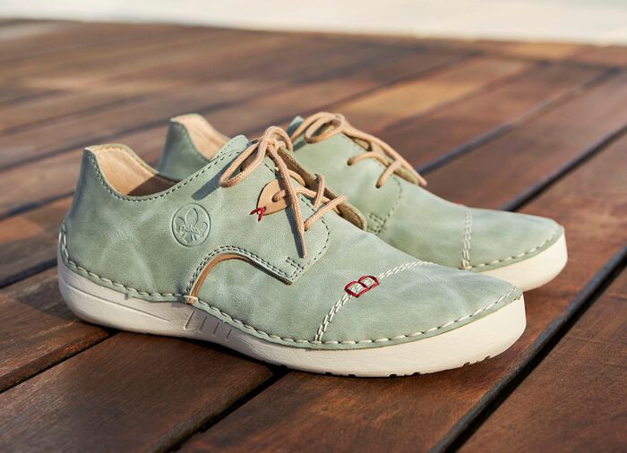 Rieker veterschoen met decoratieve stiksels MUNT