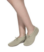 Ballerina met elastische insteek en binding BEIGE