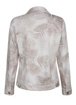 Denim blazer met tonale bladprint 