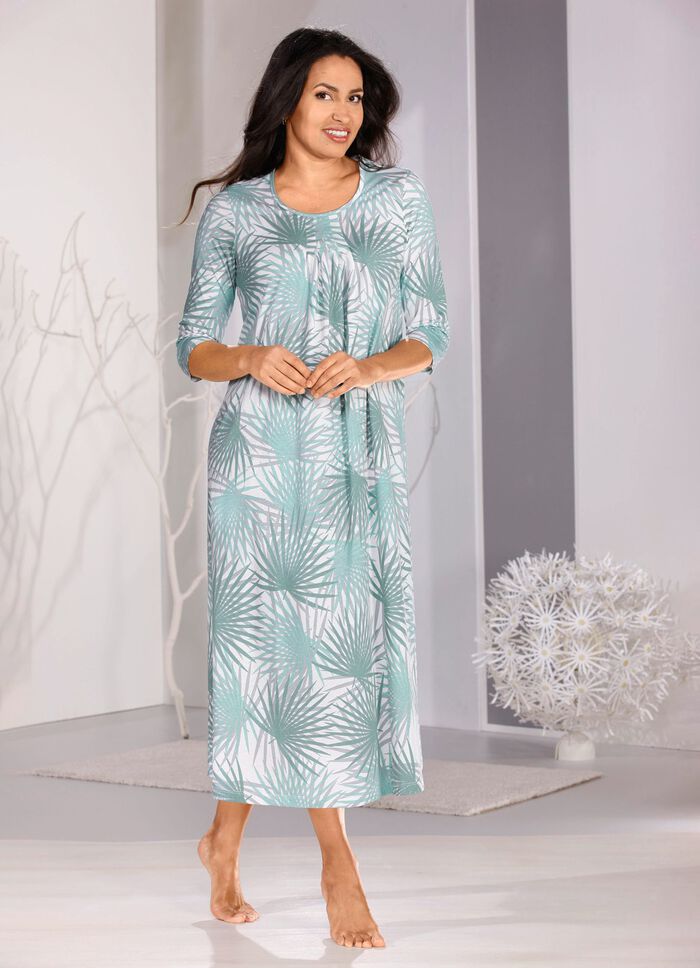 Nachthemd, enkellengte en driekwartmouwen 