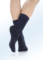 Set van vijf sokken met een drukvrije tailleband AZUURBLAUW-MARINE