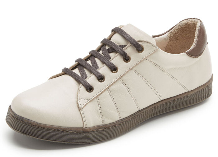 Andrea Conti veterschoenen met contrasterende bies aan de achterkant BEIGE