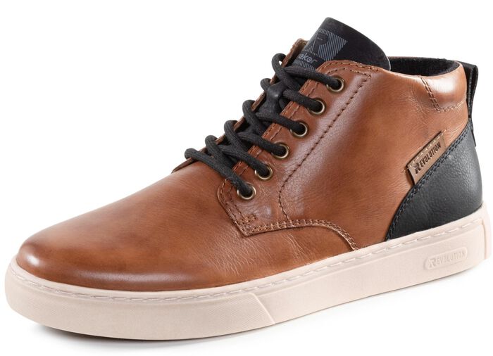 Rieker veterlaars van genuanceerd nappaleer 