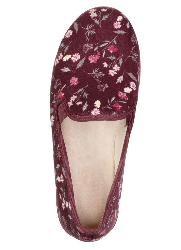 Klassieke damespantoffels, met elastische band BORDEAUX