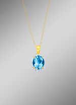 Massieve kettinghanger met blauwe topaas en diamanten 