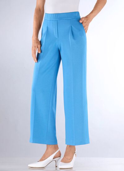 Enkellange broek met wijde pijpen  