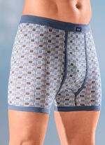 Set van vier onderbroeken van fijne ribstof met ruitmotief 