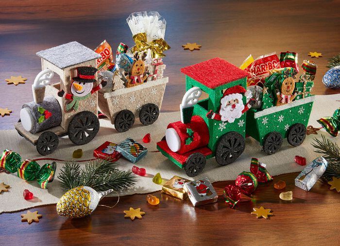 Zoete kerstlocomotieven met zoete vulling 