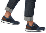 Rieker, comfortabele herensneakers, breedte H, met uitneembaar voetbed BLAUW-BRUIN
