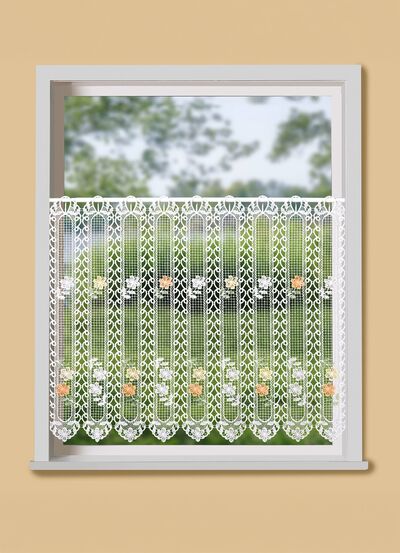 Kort gordijn in macram&eacute; kwaliteit 