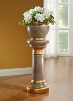 Zuil met plantenbak van Italiaans keramiek 