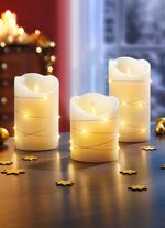 LED echte waskaarsen, set van 3, met flikkerend effect 