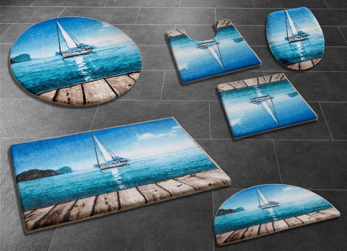 Badkamerset met zeilbootmotief 