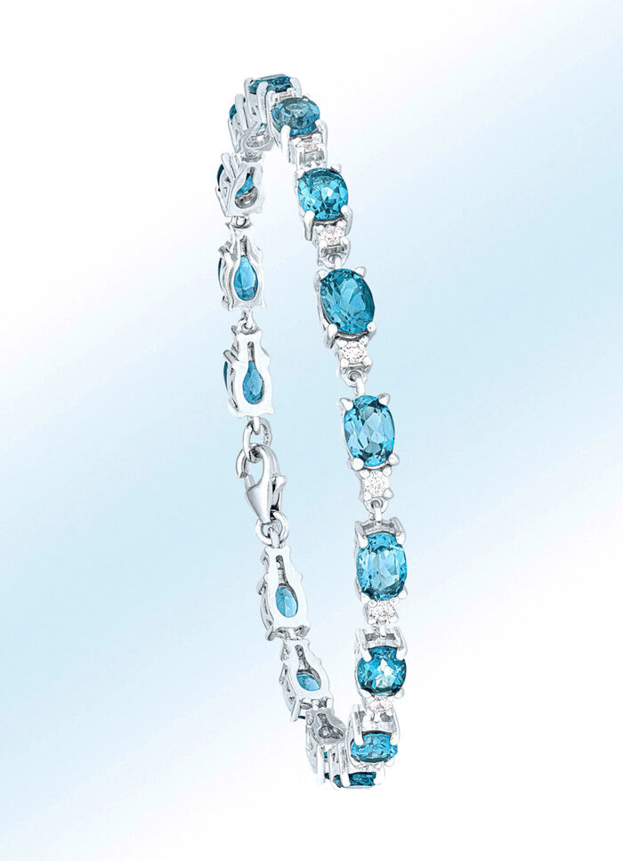 Armband met blauwe topaas en zirkonia 