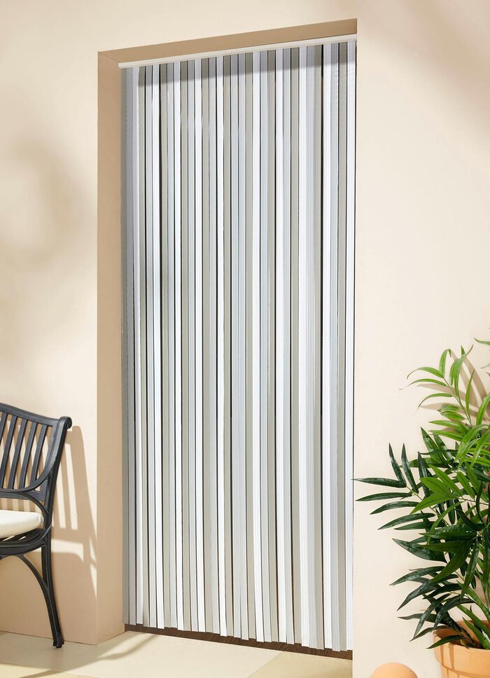 Strokengordijn met 34 stroken GRIJS-WIT