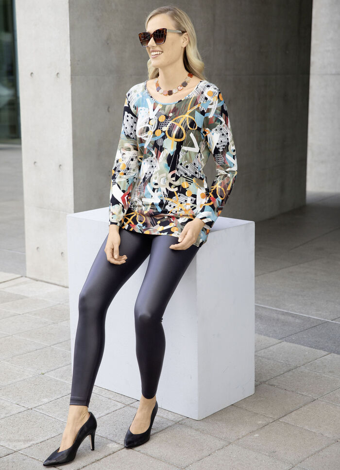 Fascinerend lang shirt met decoratieve strass steentjes 