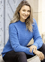 Trui met gemengde textuur AZUURBLAUW