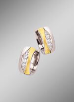 Creolen in twee kleuren met synthetische zirkonia 