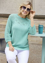 Trui met opengewerkte accenten MINT MELIERT