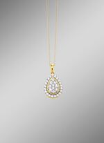 Druppelvormige hanger met diamanten 