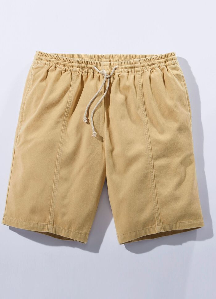 Comfortabele pull-on short in 4 kleuren BEIGE