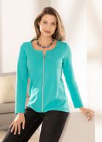 Overhemdjack met doorlopende ritssluiting 