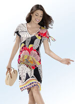 Jurk met kapmouwtjes en rand 