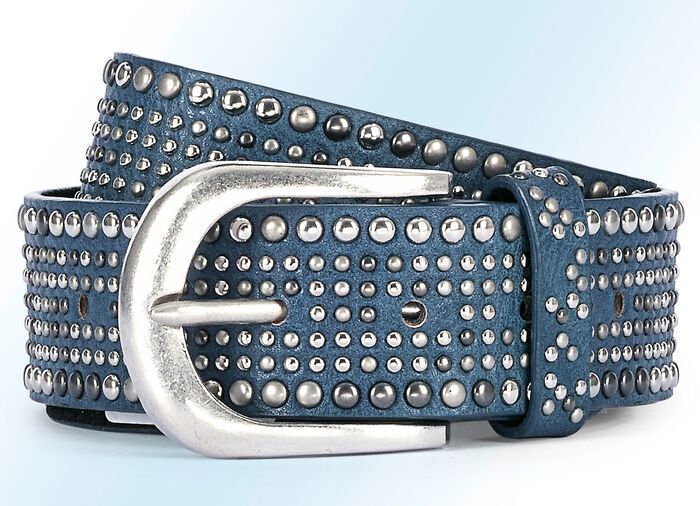Modieuze riem met studs JEANSBLAUW