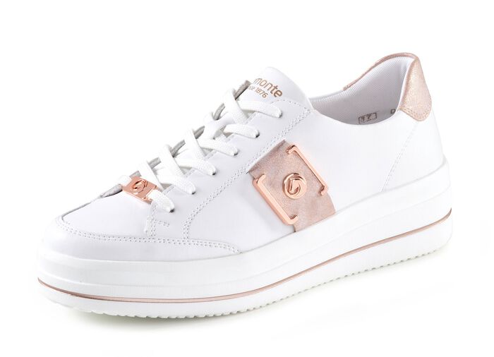 Remonte sneakers met metallic details WIT-ROS&Eacute;GOUD