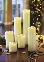 LED-kaarsen van echte was, set van 6 CR&Egrave;ME